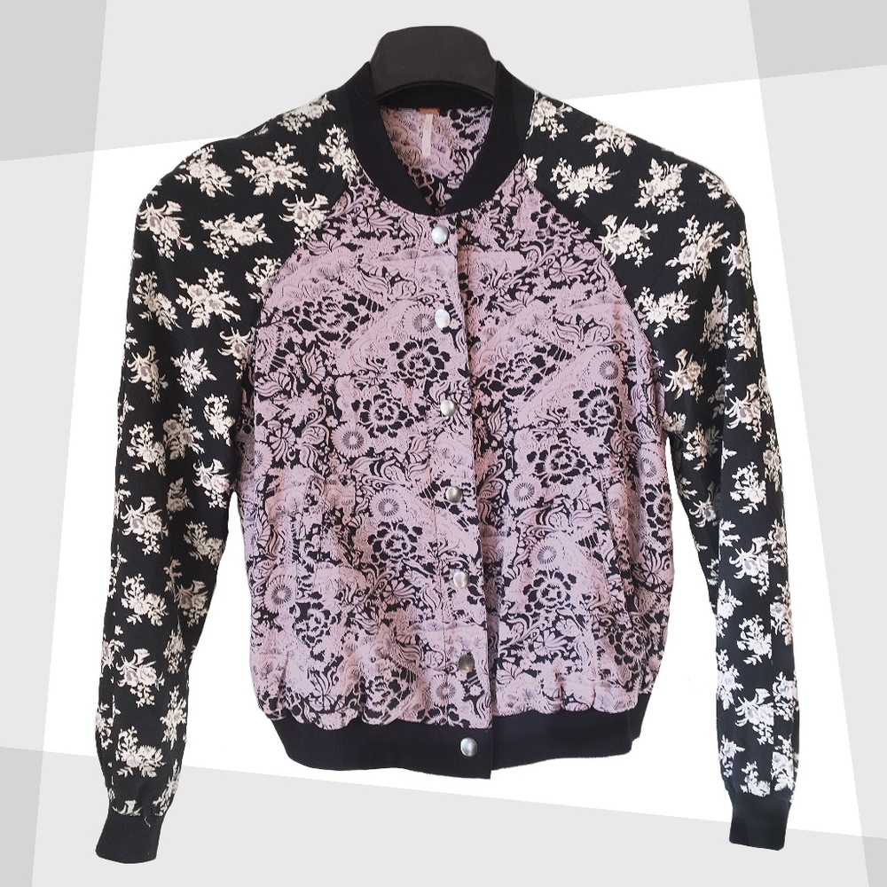 Free People floral bomber jacket